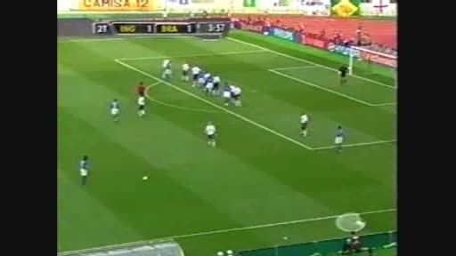 گل رونالدینیو به انگلیس در جام جهانی ۲۰۰۲