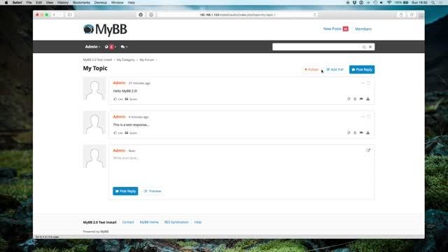 MyBB 2.0 On Desktop