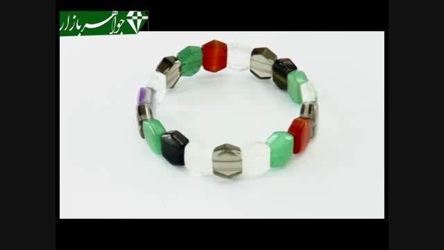 دستبند چندنگین شش ضلعی سنگ درمانی زنانه - کد 6990