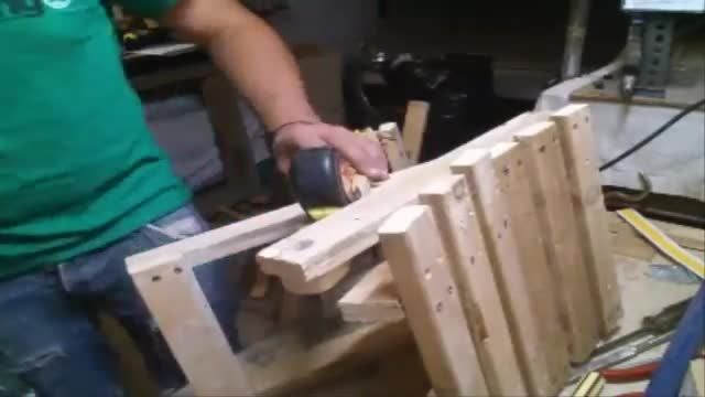 Homemade folding chair - wood work