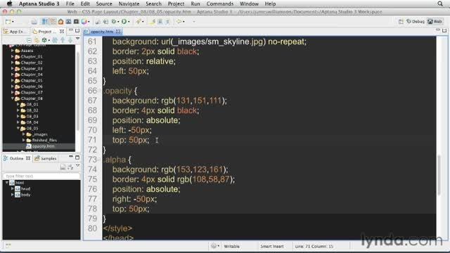 فیلم آموزش Working with Opacity - CSS: Page Layouts