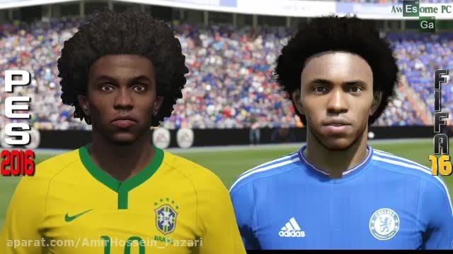 مقایسه چهره های بازی PES 2016 و FIFA 16