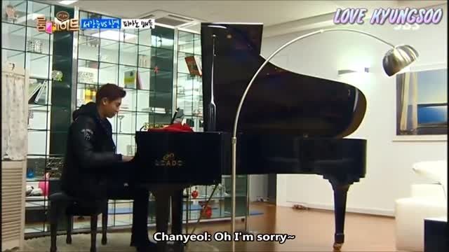 exo - chanyeol -roommate- playing piano
