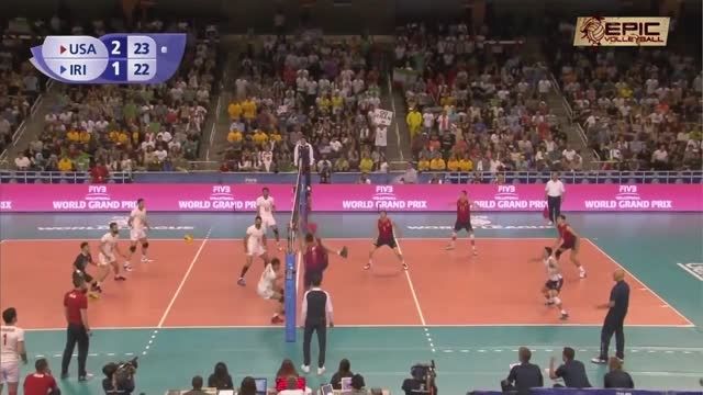 دفاع دیدنی تیلور ساندر مقابل ایران (والیبالیست آمریکا)