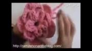آموزش بافت شال گردن تزئینی طرح گل
