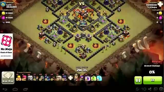 TH10 vs TH10 hogowiwipe for 3 stars