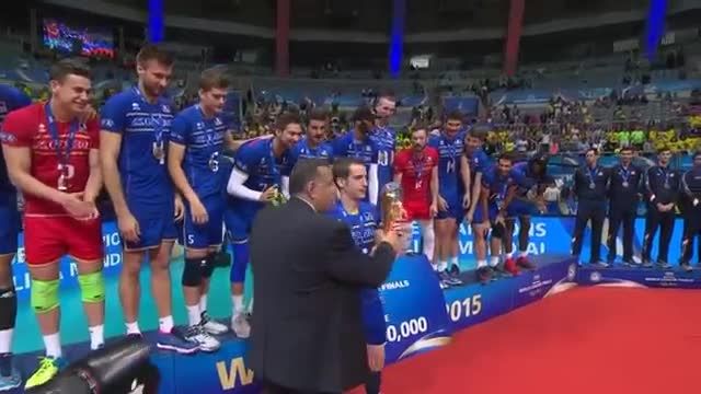 اهدای جام قهرمانی فرانسه در لیگ جهانی