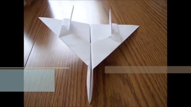 جنگنده F14 کاغذی با یک برگ کاغذ