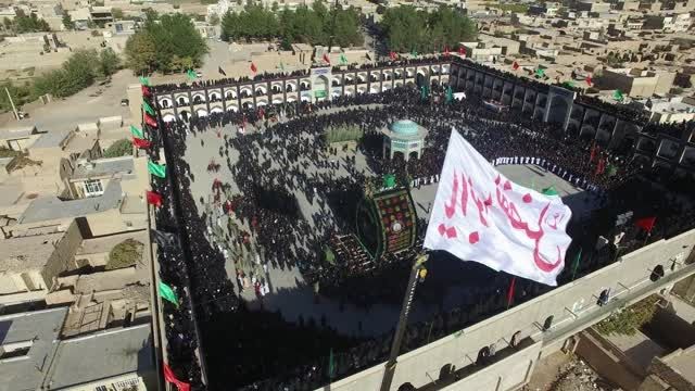 تصویر برداری هوایی زنده مراسم روز عاشورا (یزد - اشکذر)