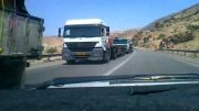 ترافیک طولانی تونل دهدز - ایذه - خوزستان - واژگون شدن ماشین سنگین
