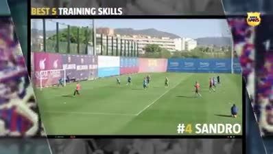 مهارت های بازیکنان بارسلونا در تمرینات
