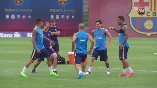 تمرینات بارسلونا (2015.07.30) با حضور مسی و نیمار