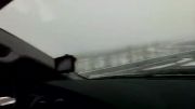 Amazing multiple car crash in snow storm