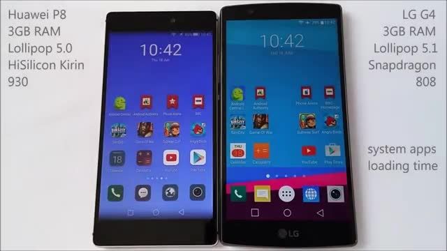 Huawei P8 vs LG G4 _Apps Speed Test