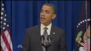 حرکت عجیب اوباما در هنگام سخنرانی