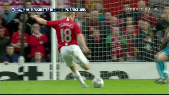 گل پل اسکولز به بارسلونا - نیمه نهایی لیگ قهرمانان 2008