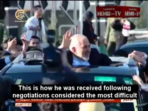 گزارش شبکه المیادین - استقبال از محمدجواد ظریف در ایران