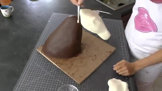 کیک مجسمه سر اسب با فوندانت
