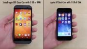 تست سرعت گوشی های (apple iphone 5s vs htc one (M8