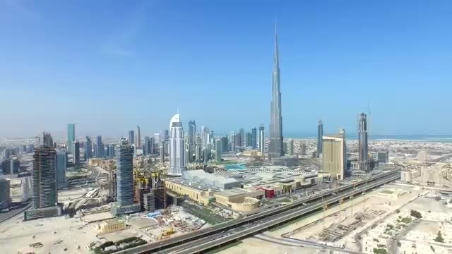 نمای شهر دبی با کیفیت 4k بسیار رویایی