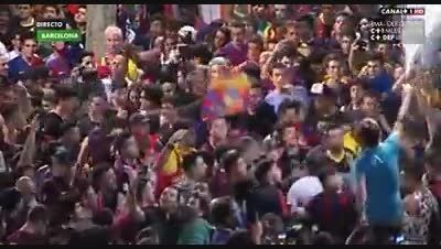 جشن مردم کاتالونیا پس از قهرمانی بارسا