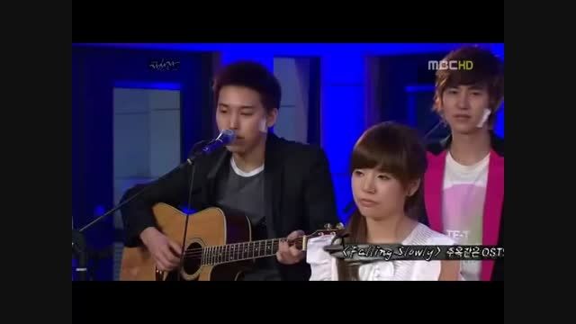 falling slowly - اجرای سونگ مین سوپرجونور و سانی snsd