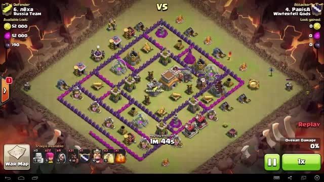 Clash of Clans - TH8 - Full Hog - War 63 vs Russia Team