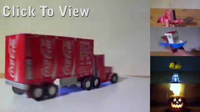 کامیونی ساخته شده با قوطی نوشابه