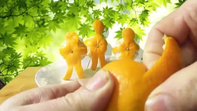 میوه آرایى پرتقال به شكل آدم چاق