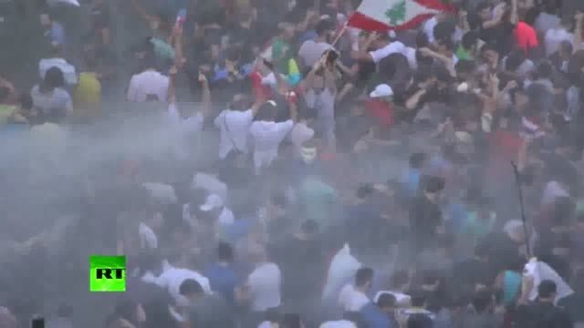 درگیری معترضین لبنانی با پلیس