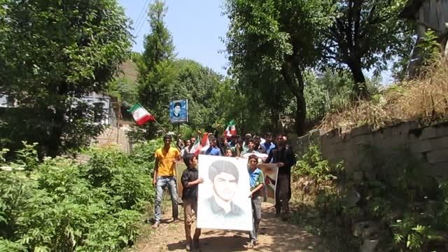 راهپیمایی روز قدس در روستای مزده بخش چهاردانگه ساری