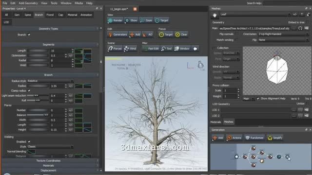 دانلود آموزش Modeling Realistic Trees with SpeedTree