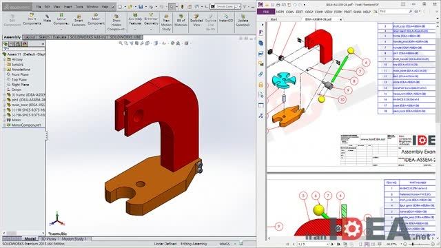 آموزش SolidWorks- محیط Assembly- تمرین Assem-28- قسمت 3