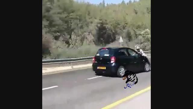 تصادف شدید موتور با ماشین