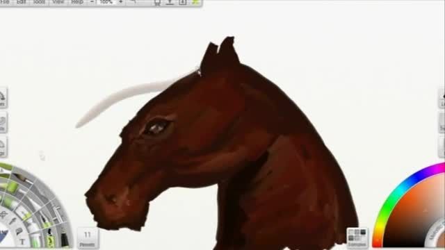 نقاشی یک اسب در محیط دیجیتال (نقاش ایرانی است)