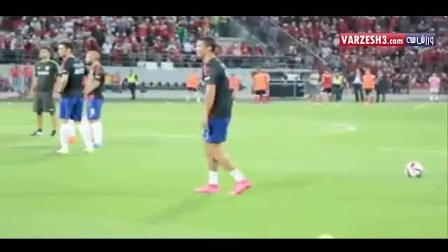 واکنش رونالدو به تشویق مسی در بازی با آلبانی