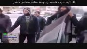 لگد کردن پرچم فلسطین توسط عناصر وحشی گروه داعش
