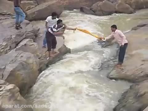 ACCIDENT-RESCUING FROM WATERFALL