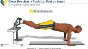 Bench Press Up - perfect push up exercise - feet on bench