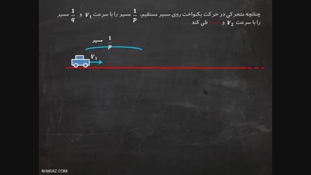 مکانیک - سرعت متوسط در حرکت یکنواخت روی مسیر مستقیم 2
