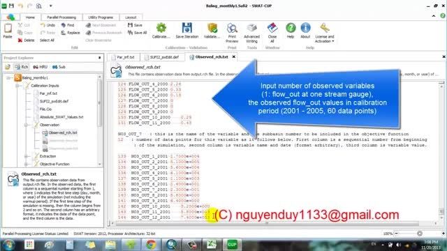 Calibration and validation SWAT model using SUFI-2 with