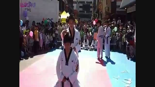 کاراته باز در زدن ضربه خطا کرد+فیلم ویدیو کلیپ جالب رزم