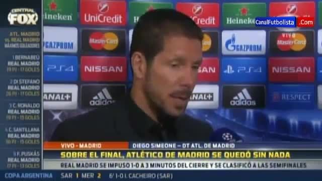 مصاحبه دیگو سیمئونه بعد از بازی رئال مادرید و اتلتیکو