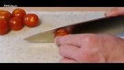 روش خلاقانه و سریع خرد کردن گوجه فرنگی
