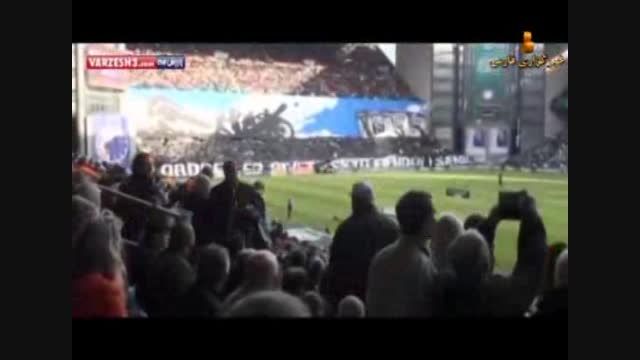 حرکت جالب تماشاگران دانمارکی در استادیوم