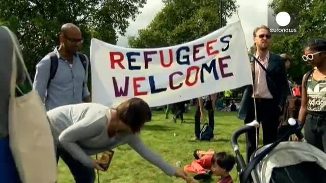 تظاهرات بزرگ در لندن به نفع پناهجویان
