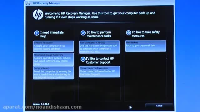 باز گرداندن لپ تاپ HP با ویندوز 8 به تنظیمات کارخانه ای
