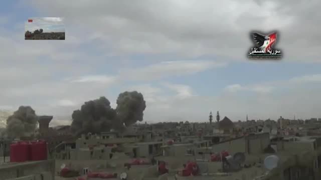حمله ارتش سوریه به یک تونل تروریست ها در داریا