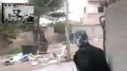 سوریه شکار تروریست از پشت دیوار توسط قناص ارتش