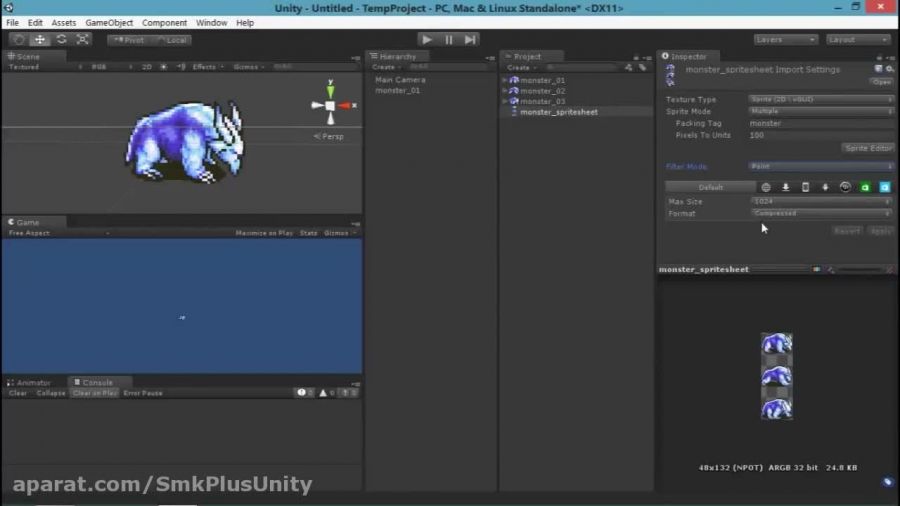 Unity3D Sprite Animation and Animator